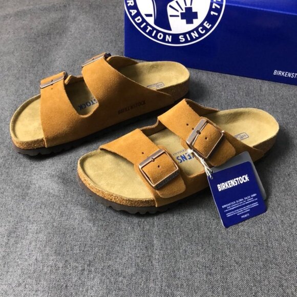 Birkenstock Arizona Mink Sandals with Adjustable Straps Narrow